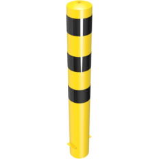 Steel tube bollards Ø 152 x 3,2 mm#stationary, for casting in concrete#yellow / black