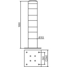 Bollard #steel tube Ø 193 x 3,6 mm#yellow / black