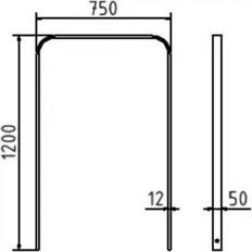 Lean-on hoop made of flat steel#50 x 12 mm#in bent design