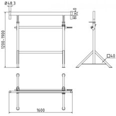 Crank-operated scaffolding jack K1200