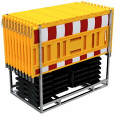 SET #with 20 panel fences #and 21 base plates#on multi-pallet