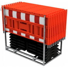 SET #with 20 panel fences #and 21 base plates#on multi-pallet