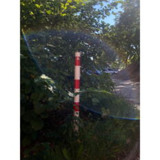 Barrier posts#Steel tube Ø 76 x 2,6 mm#stationary, to be fixed by plugs