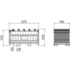 SET#with 20 panel fence#on storage and transport crossbar