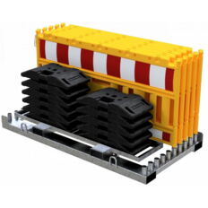 SET #with 10 panel fences#and 11 base plates#on storage and transport traverse