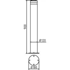 Bollard of aluminium#Ø 120 mm