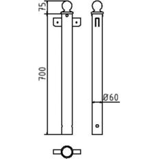 Border railing with cross bar made#of flat bar steel