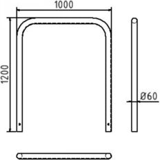 Hoop of steel tube#Ø 60 x 2,5 mm#without cross bar#for casting in concrete