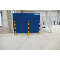 Barrier posts#steel tube Ø 70 x 70 mm#detachable, removable#yellow / black