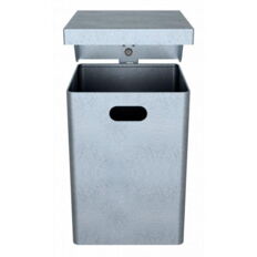 Square litter bin with cover