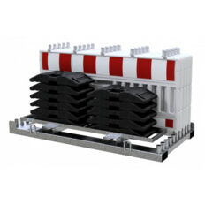 SET #with 10 panel fences#and 11 base plates#on storage and transport traverse