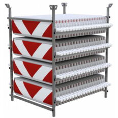 SET#with 80 traffic panels#on storage and transport frame