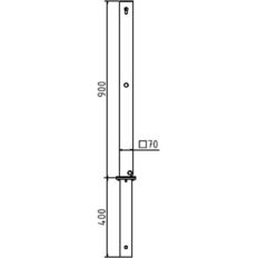 Stainless steel post#70 x 70 mm