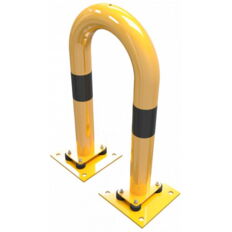 Anti-nudge hoop#flexible, tiltable#steel tube Ø 76 mm#yellow / black