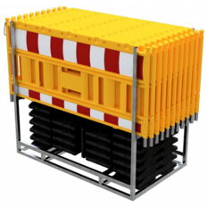 SET #with 20 panel fences #and 21 base plates#on multi-pallet