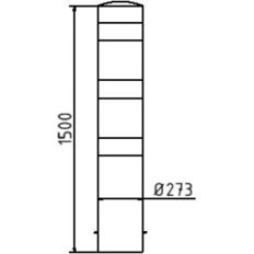 Bollard #steel tube Ø 273 x 5 mm#yellow / black