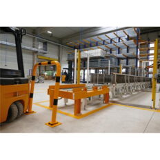 Anti-nudge hoop#flexible, tiltable#steel tube Ø 76 mm#yellow / black