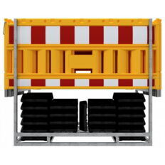 SET #with 20 panel fences #and 21 base plates#on multi-pallet