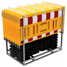 SET #with 20 panel fences #and 21 base plates#on multi-pallet