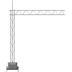 Set up device #for lattice tower with crane arm