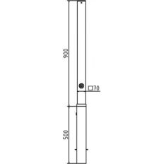 Ornamental bollard#steel tube 70 x 70 mm#series 4071B