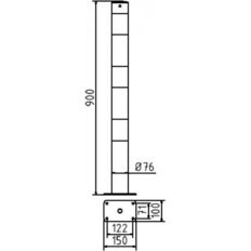 Barrier posts#Steel tube Ø 76 x 2,6 mm#stationary, to be fixed by plugs