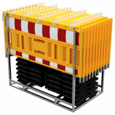 SET #with 20 panel fences #and 21 base plates#on multi-pallet