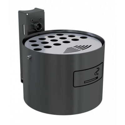 Round ashtray for fixing on walls or posts