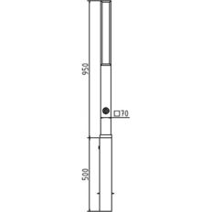 Ornamental bollard#square steel tube 70 x 70 mm#series 40731B