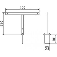 Holder for sign flat steel for sign Ø 450 mm