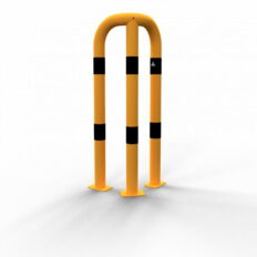 Anti-nudge hoop 90°#equal-sided#steel tube Ø 76 mm#yellow / black