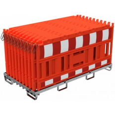 SET#with 20 panel fence#on storage and transport crossbar