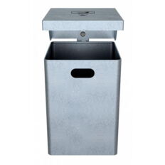 Square litter bin with cover, with ashtray