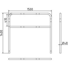 Hoop of steel tube#Ø 48 x 2,5 mm#with cross bar#for casting in concrete