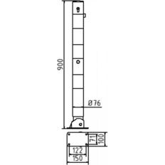 Barrier posts#Steel tube Ø 76 x 2,6 mm#Foldable, with Euro profile cylinder lock