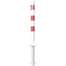Barrier posts#Steel tube Ø 76 x 2,6 mm#Foldable, with Euro profile cylinder lock