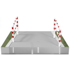 Access barriers#with triangular lock#swing-back#with top and quarter-bent bar