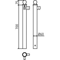 Border railing with cross bar made#of flat bar steel