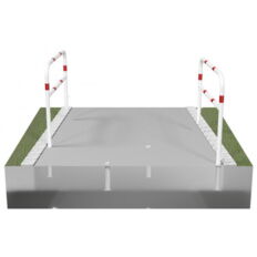 Access barriers#removable and revolving#with triangular locking mechanism#without quarter-bent bar