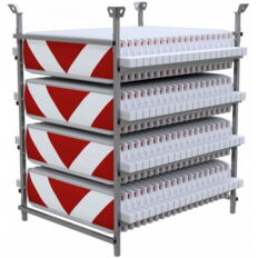 SET#with 80 traffic panels#on storage and transport frame