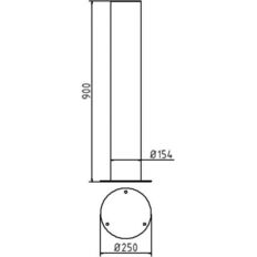 Stainless steel post#Ø 154 mm