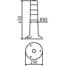 Flexipost yelllow#black stripes#Ø 80 mm
