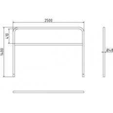 Hoop of steel tube#Ø 48 x 2,5 mm#with cross bar#for casting in concrete