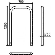 Hoop of steel tube#Ø 60 x 2,5 mm#without cross bar#for casting in concrete