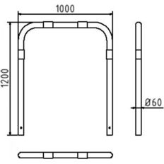 Hoop of steel tube#Ø 60 x 2,5 mm#without cross bar#for casting in concrete