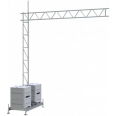 Set up device #for lattice tower with crane arm