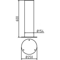 Stainless steel post#Ø 154 mm