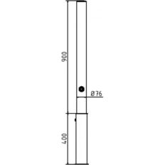 Stainless steel post#Ø 76 mm#without decorative ring