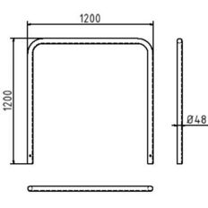 Hoop of steel tube#Ø 48 x 2,5 mm#without cross bar#for casting in concrete
