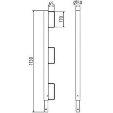 Guard-railing post #made of Ø 48 mm tube